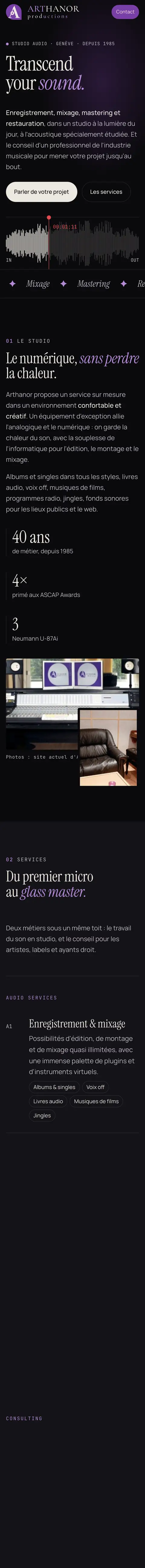 Site : Studio audio